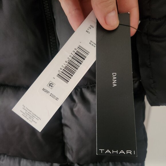 *NWT - Tahari Dana Hooded Faux Fur Trim Puffer Coat - Black - Large- $320 Retail - Picture 15 of 15